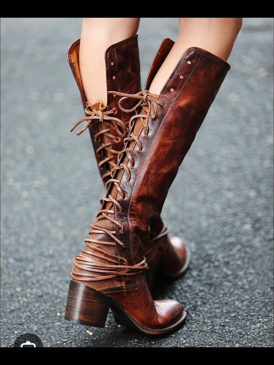 Freebird by Steven Shoes - Freebird by Steven Brown Lace-Up Tall Leather Boots